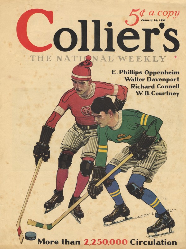 Collier's Magazine Cover - 1931 - Ice Hockey Players  Print